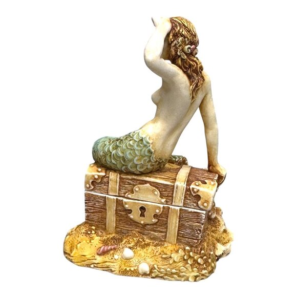 Morvena Mermaid Treasure Chest Trinket Box Tales Of Gramarye 4” Harmony Kingdom - Picture 10 of 12